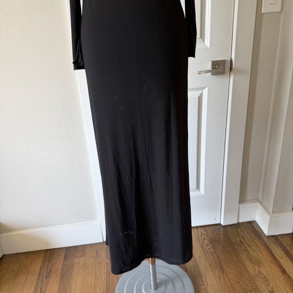 MESHKI Josie Off Shoulder Mesh Maxi Dress Black Women's Long Sleeve Size M - Picture 16 of 16